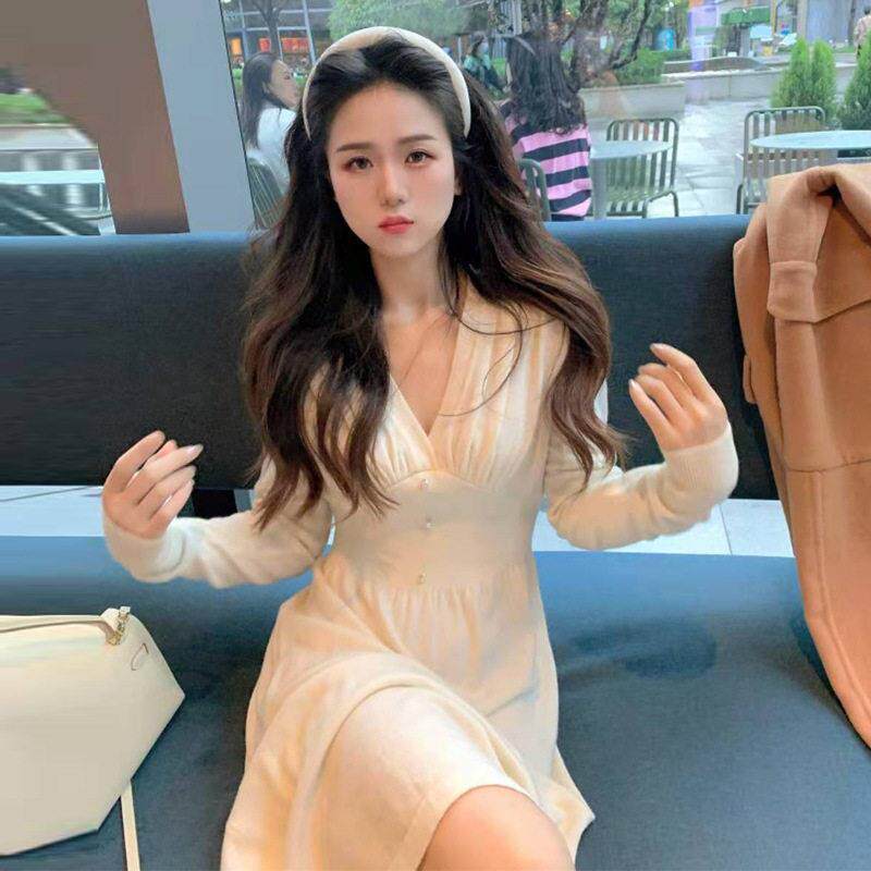 欧洲站秋冬新款小个子高级感毛衣裙子修身显瘦内搭打底针织连衣裙