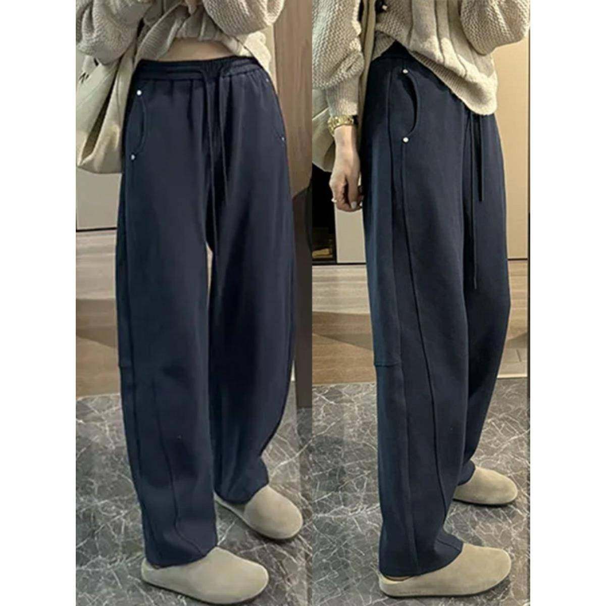 韩国大码加绒弯刀卫裤女秋冬显瘦宽松休闲直筒阔腿裤香蕉镰刀裤子,女装/女士精品,大码裤装,淘宝优惠券,粉丝福利购,淘宝优惠卷