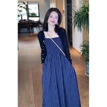 欧洲站春装女款2025年新款小众设计高级感吊带连衣裙子两件套装