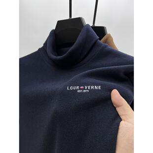 MAROLIO~出口英国！双面德绒可翻高领打底衫男士长袖冬季加绒加厚