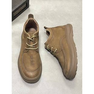 2025新款男士真皮中低帮马丁靴头层牛皮覆古休闲防滑耐磨软底皮鞋