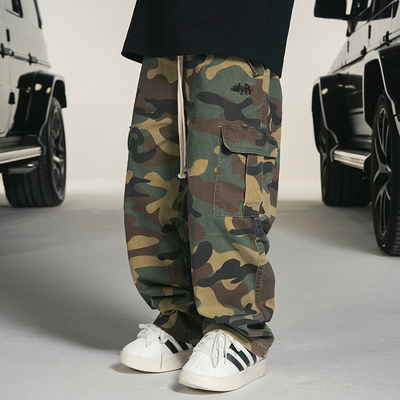 Makemore美式街头迷彩工装长裤男