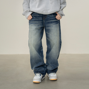 重磅水洗复古深蓝B02直筒长裤 Makemore猫须牛仔裤 新款 牛王2.0 男