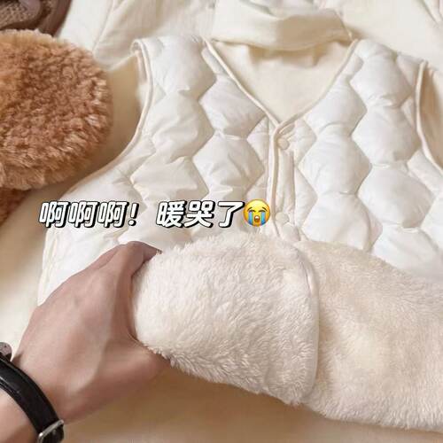小红书笔记爆款羽绒棉马甲女秋冬加厚羊羔绒2025新款加绒保暖背心