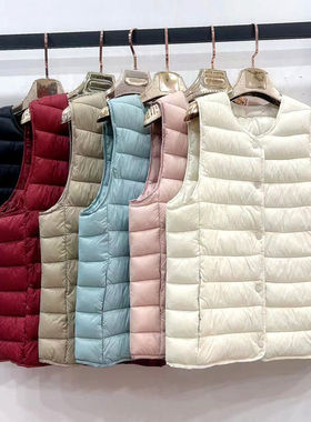 轻薄羽绒棉女内胆内穿马甲短款无领内搭新款秋冬轻便保暖薄款外套