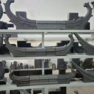 精选青瓦翘角跑兽二龙戏珠五脊六兽垂兽正吻卷尾仿古屋顶陶瓷瓦龙