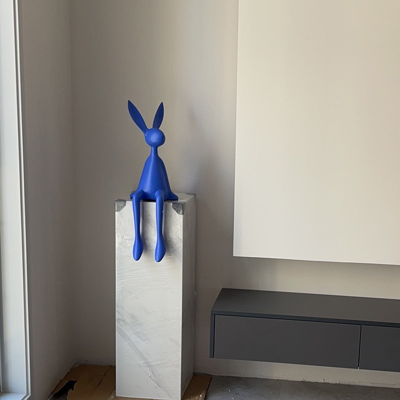 精选现代轻奢大白坐姿兔子雕塑摆件玄关样板房客厅电视柜酒柜壁柜,家居饰品,桌面摆件,淘宝优惠券,粉丝福利购,淘宝优惠卷