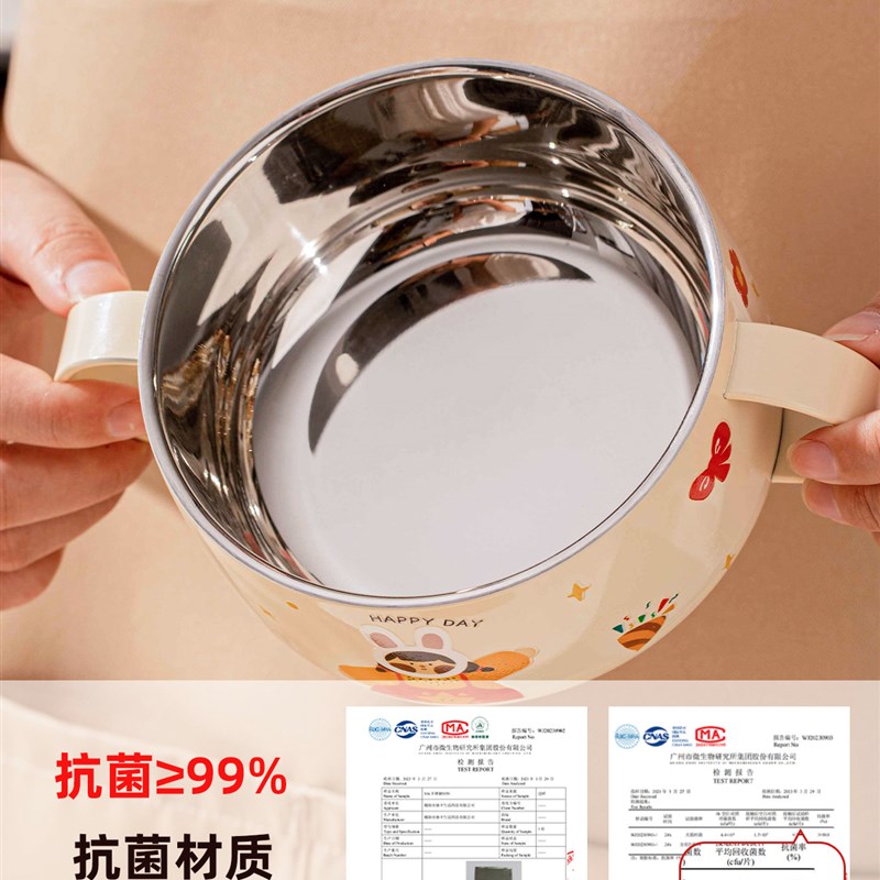 316不锈钢儿童碗宝宝吃饭专用碗筷勺个人专用防摔辅食餐具套装