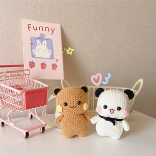 精选成品手工编织一二布布挂件毛线钩织情侣玩偶挂饰手作包挂车挂