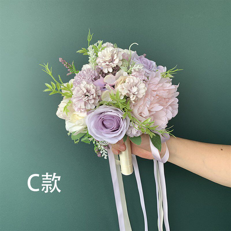 清新感觉自然韩欧新娘结婚礼仿真手捧花球婚纱照影楼拍摄摆设布景