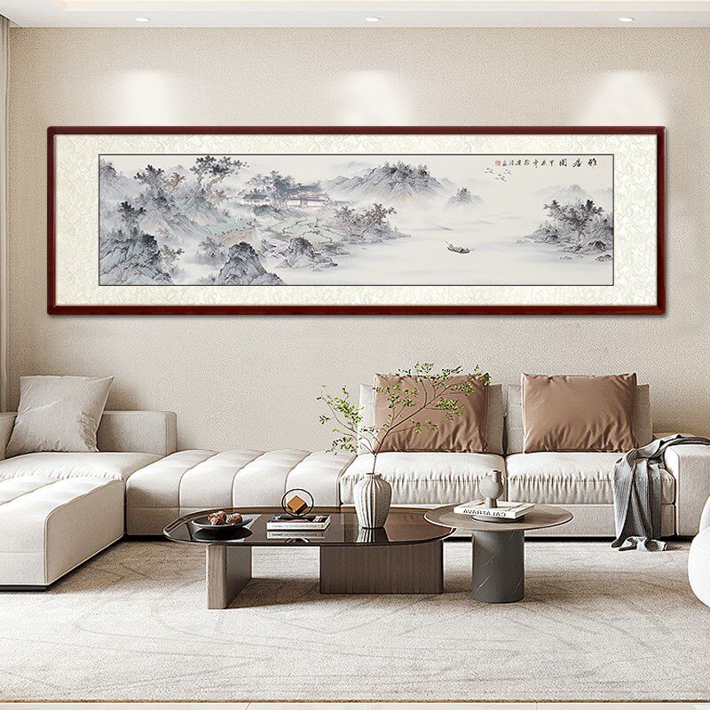 水墨画国画山水画客厅挂画名家手绘真迹新中式办公室装饰画靠山图