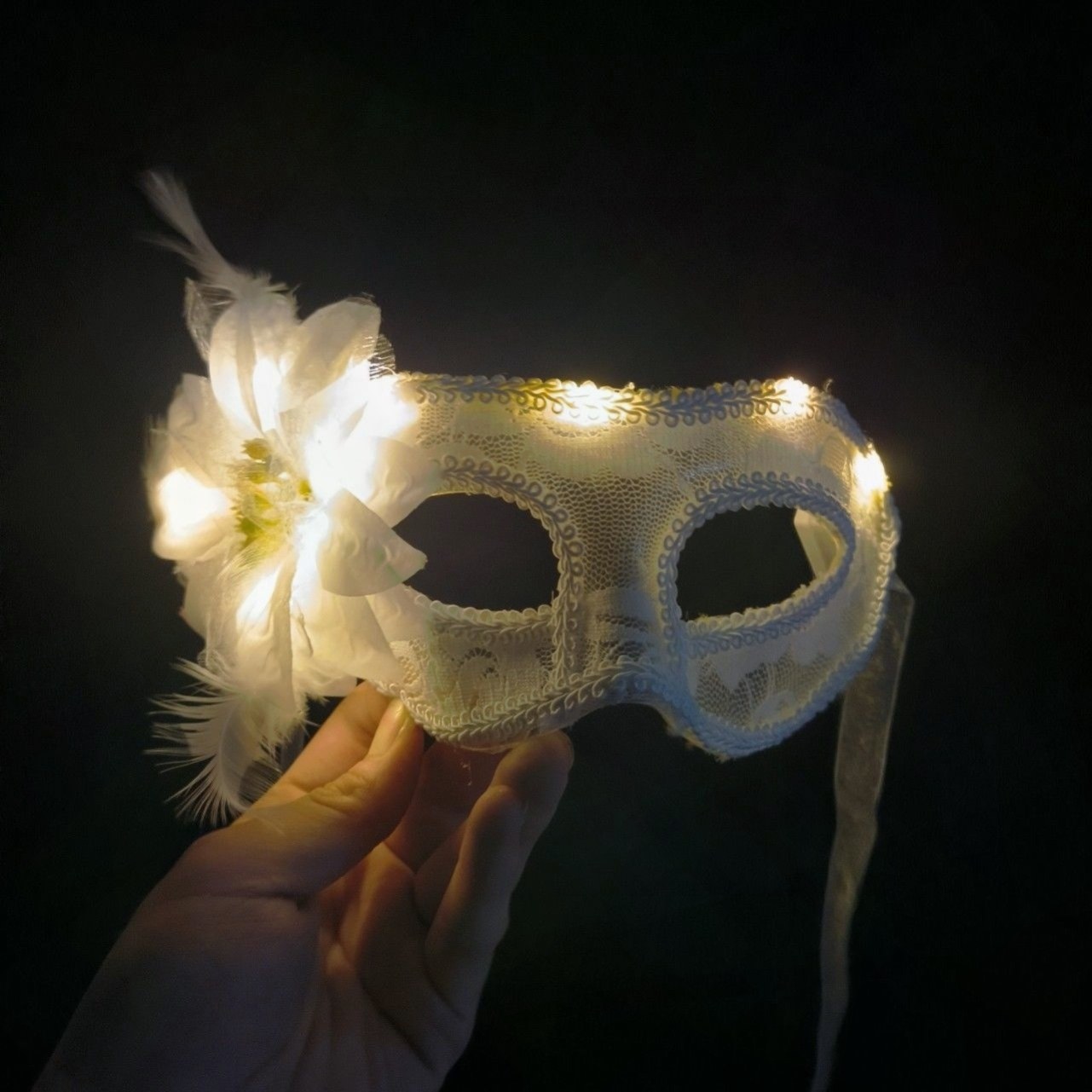 万圣节成人舞会公主面罩洛丽塔发光蕾丝透明面具高颜值羽毛道具,节庆用品/礼品,面具,淘宝优惠券,粉丝福利购,淘宝优惠卷