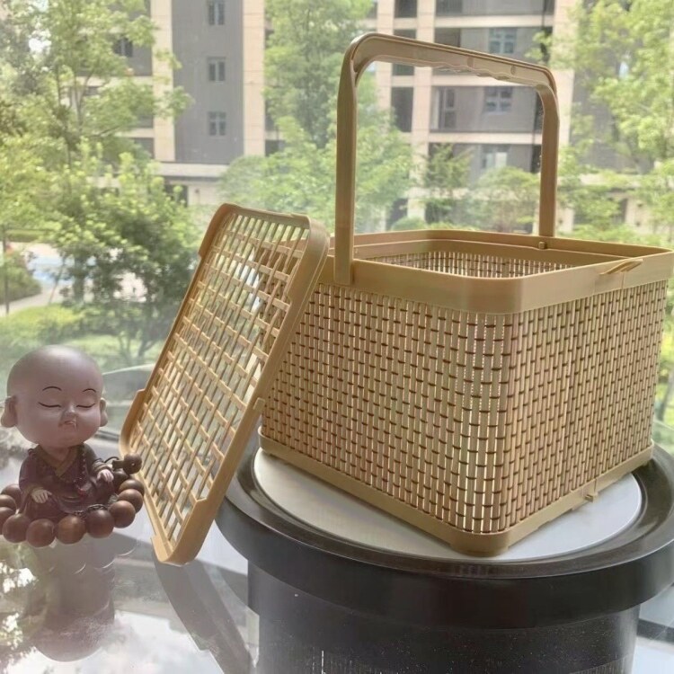 杨梅水果桃子竹编篮鸡蛋编织篮子端午水密桃荔枝篮樱桃包装篮