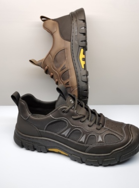 红蜻蜓男鞋春季新款AC51802001休闲防滑耐磨真皮户外登山工装鞋男