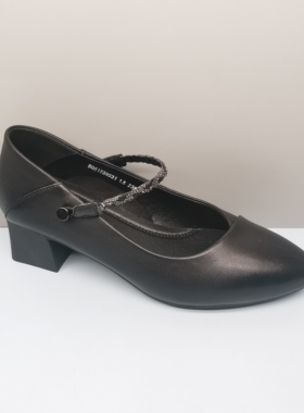 红蜻蜓秋季款女鞋BQ51239031粗跟时尚职业百搭真皮通勤女鞋妈妈鞋