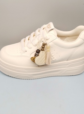 春秋新款厚底板鞋女红蜻蜓专柜MBC71120021时尚休闲增高女鞋真皮