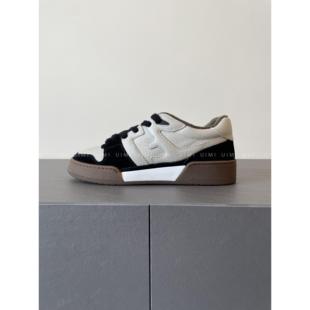 出口渠道 男女款 闭眼入 休闲运动鞋 圆头拼色系带厚底板鞋 UIMI