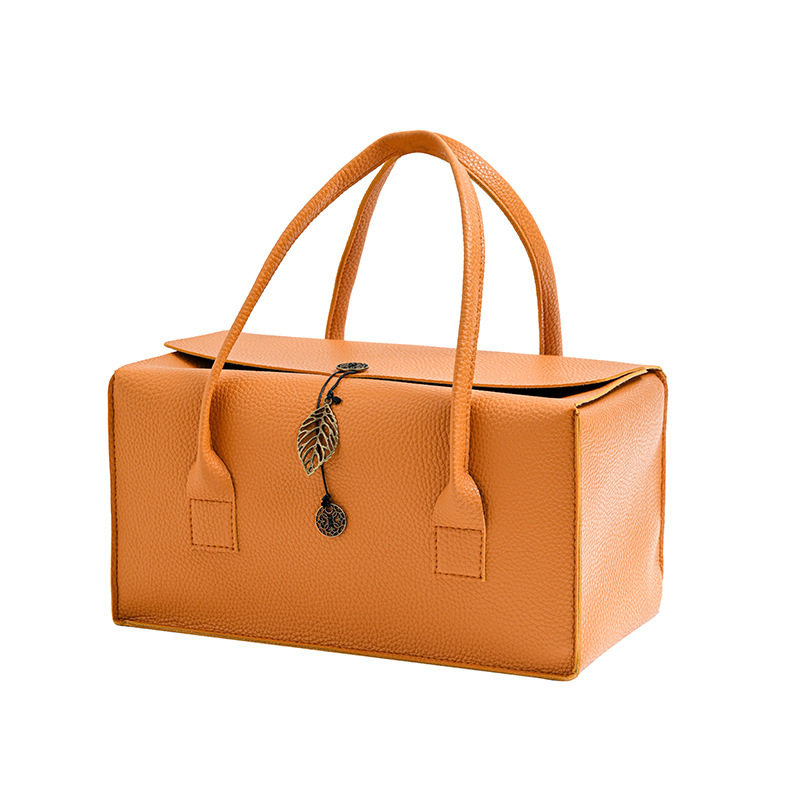 皮质感节日礼品包装盒空盒红酒手提包新款现货伴手礼盒礼品盒