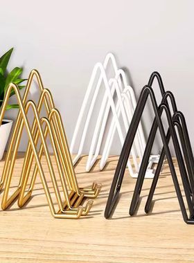 家用相框照片支架画框平板摆件装饰架陶瓷圆盘托架钟表展示