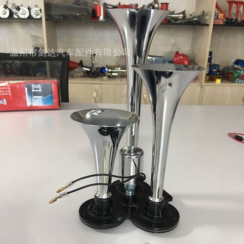 三管金属电控气喇叭，12V/24V大货车汽车喇叭高分贝卡车越野
