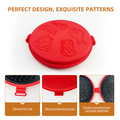 跨境新款微波炉圆形烤盘烤面包盘多功能微波炉快速加热披萨盘