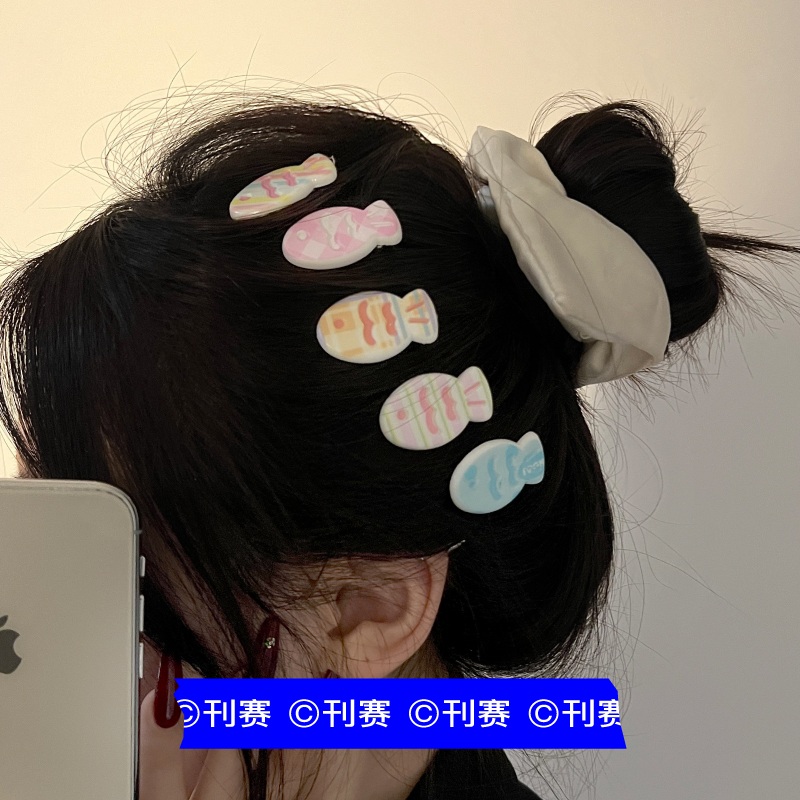 可爱卡通小鱼侧边碎发刘海发夹
