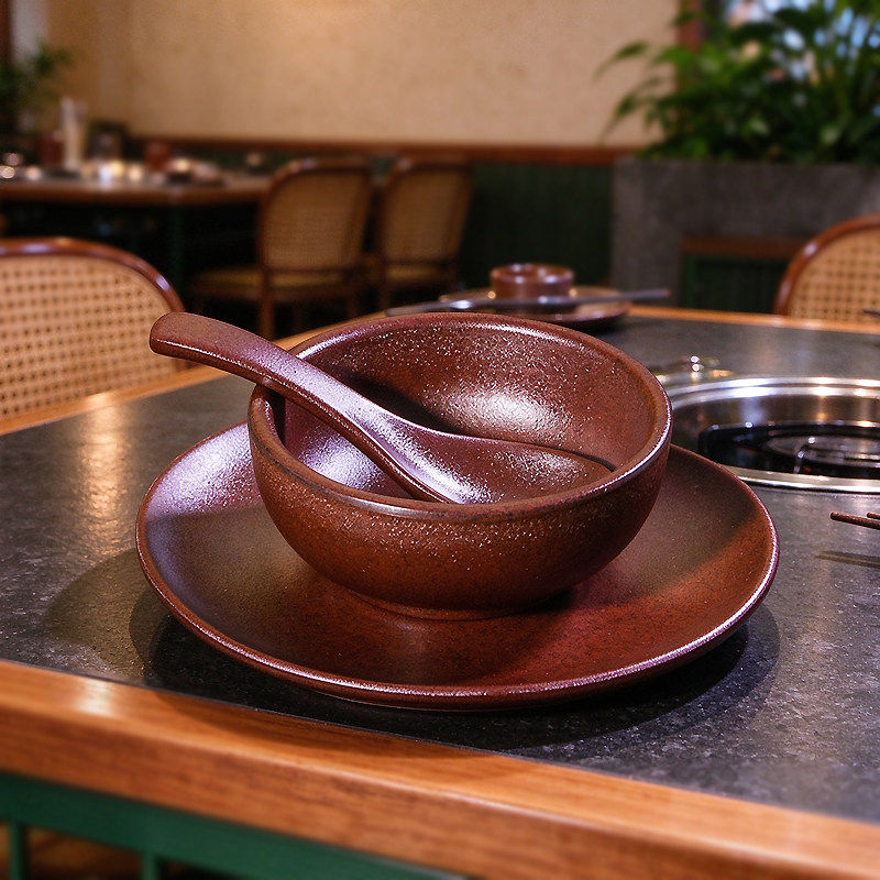 山野风火锅烤肉摆台四件套盘碗杯