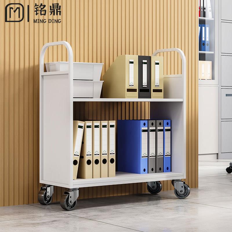 图书馆书车2层3层4层V型书车书梯移动登高梯档案室静音书籍运输车