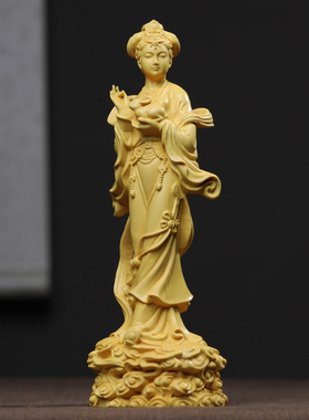 黄杨木嫦娥摆件雕刻仕女中国风家居客厅装饰品实木工艺品中秋礼品