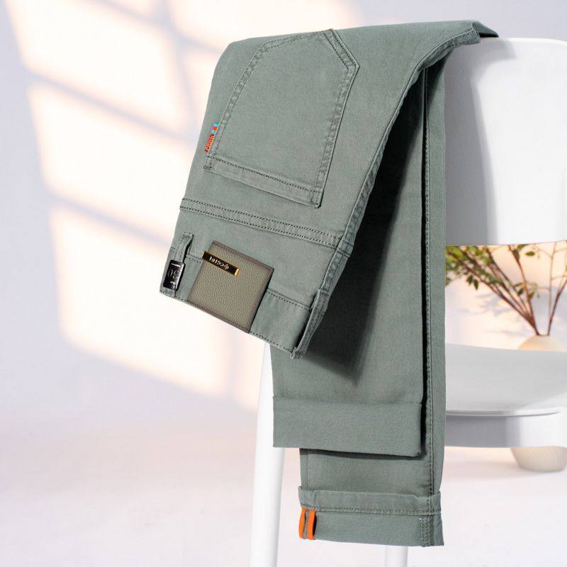 香港高端轻奢侈品质玛瑙灰休闲牛仔裤男款2025新款修身九分长裤子,男装,牛仔裤,淘宝优惠券,粉丝福利购,淘宝优惠卷