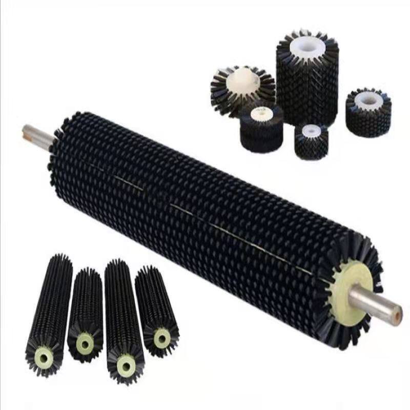 工业毛刷辊定制尼龙滚筒清洗机筛沙机防堵除尘钢丝毛刷硬毛圆刷轮