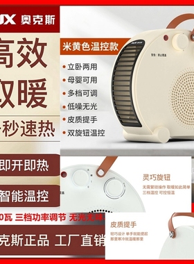 奥克斯NFJ-200A2 迷你暖风机家用浴室电暖器取暖器办公桌面暖风扇