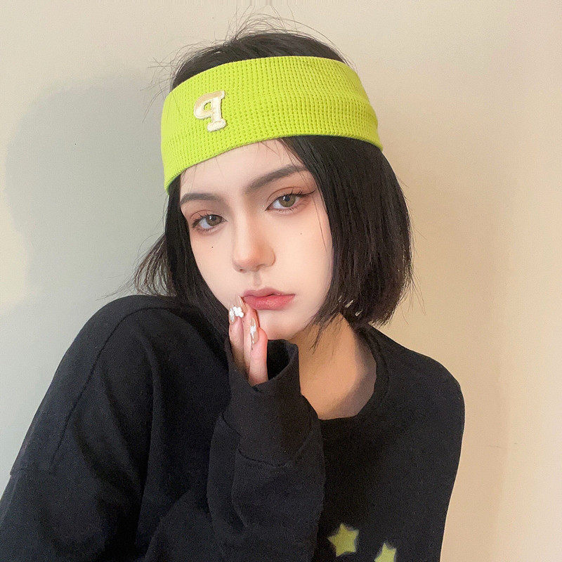 夏季头饰女薄款宽边百搭头巾发套休闲字母纯色运动发带外出发箍潮