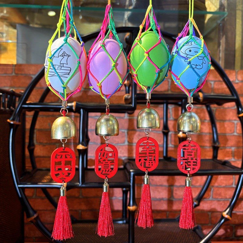 立夏端午手工编织挂脖护蛋兜