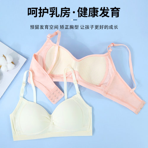 女孩高中生内衣女无钢圈大学生棉薄小胸聚拢胸罩初中少女舒适文胸