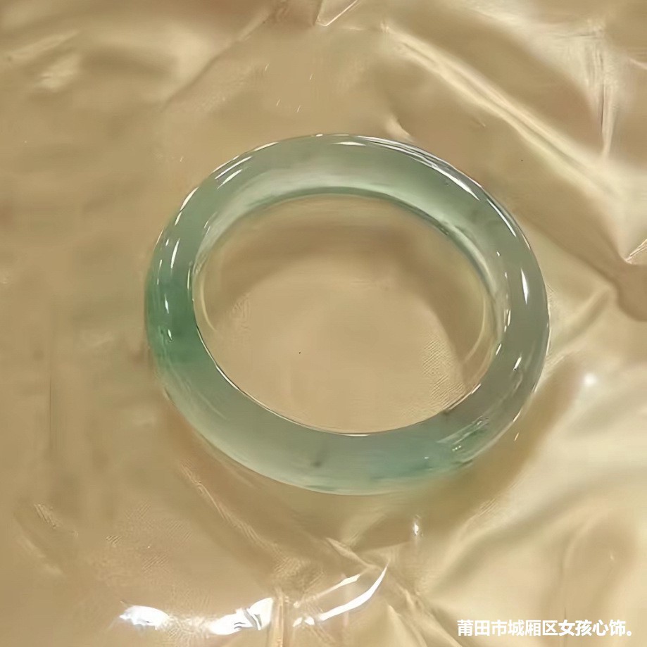 天然缅甸冰种翡翠飘花手镯玉镯玻璃种晴水翡翠玉手镯少女款送礼物