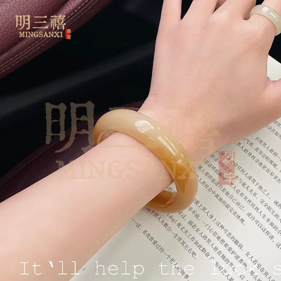 云南龙陵老料天然黄龙玉冰种手镯天然黄翡翠玉石精品黄玉镯子