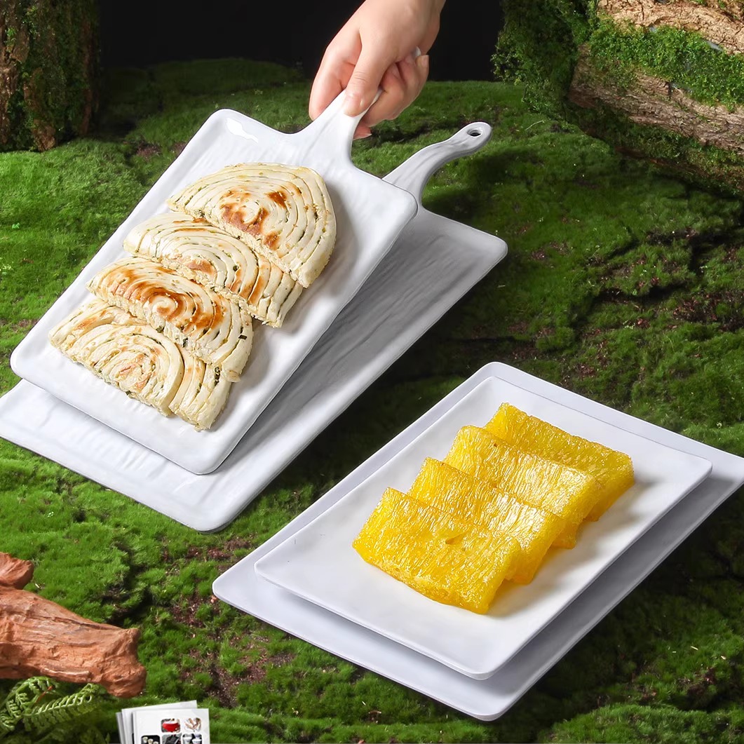 密胺餐具厅早点心创意盘子长方盘