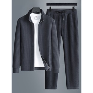百搭休闲中年户外立领夹克长裤 运动套装 新款 2025秋冬季 两件套 男士