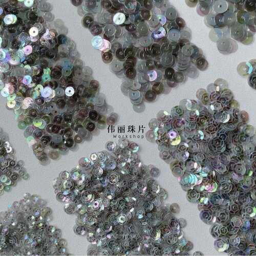法式刺绣珠片透明彩灰PVC珠片