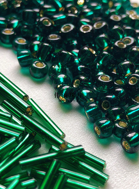 灌银深绿色米珠系列 管珠 角珠 散珠手工diy饰品手缝服装辅料材料