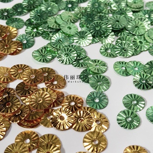 6mm车轮片 法式 太阳花 PET 刺绣亮片austria珠片 金属银底系列