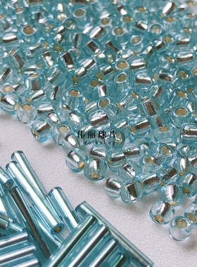 灌银湖蓝色米珠系列 管珠 角珠 散珠手工diy饰品手缝服装辅料材料