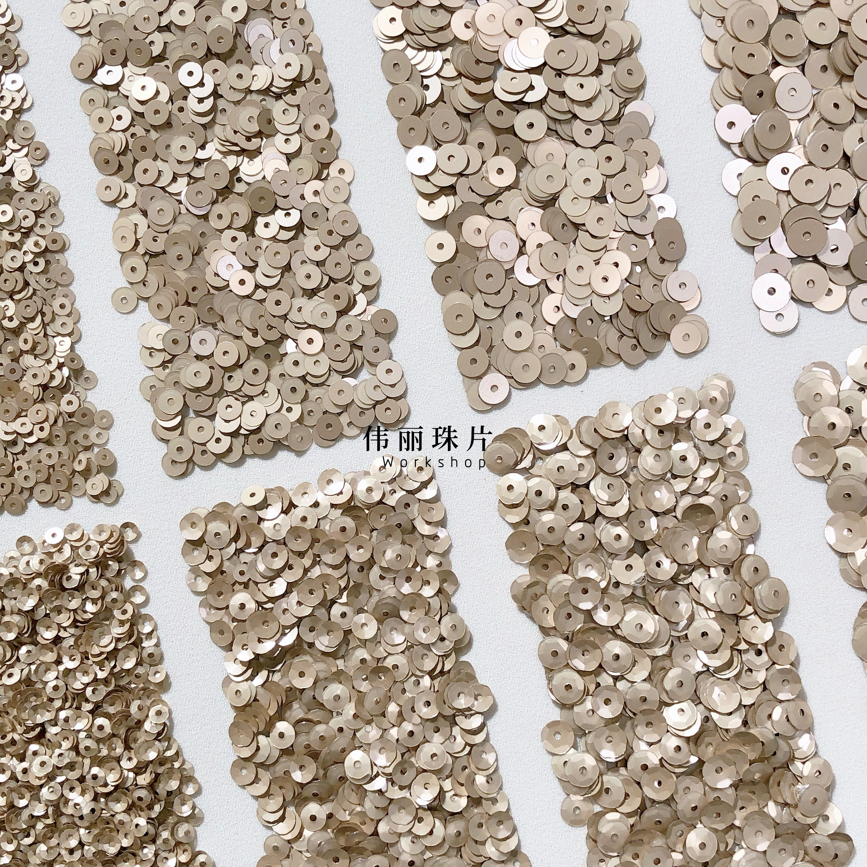 磨砂浅香槟亮片3/4/5/6mm系列
