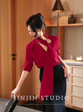 MD进进原创【满载红运】2025早秋复古时尚设计感显瘦衬衫长袖上衣