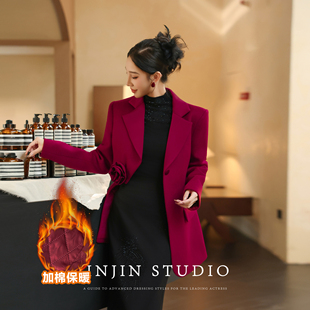 MD进进原创【冬日花园】2025年会系列冬设计感立体花加棉西装外套