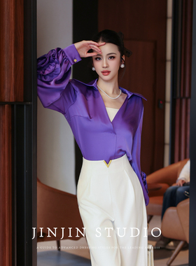 MD进进原创【春日花园】2026新款爆款显瘦轻奢法式设计衬衫上衣