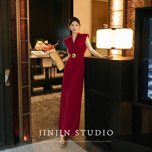 MD进进原创【浮光锦绣】2025夏季时尚轻奢休闲气质高腰修身连体裤