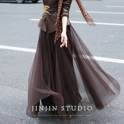 设计感显瘦气质蕾丝拼半身裙