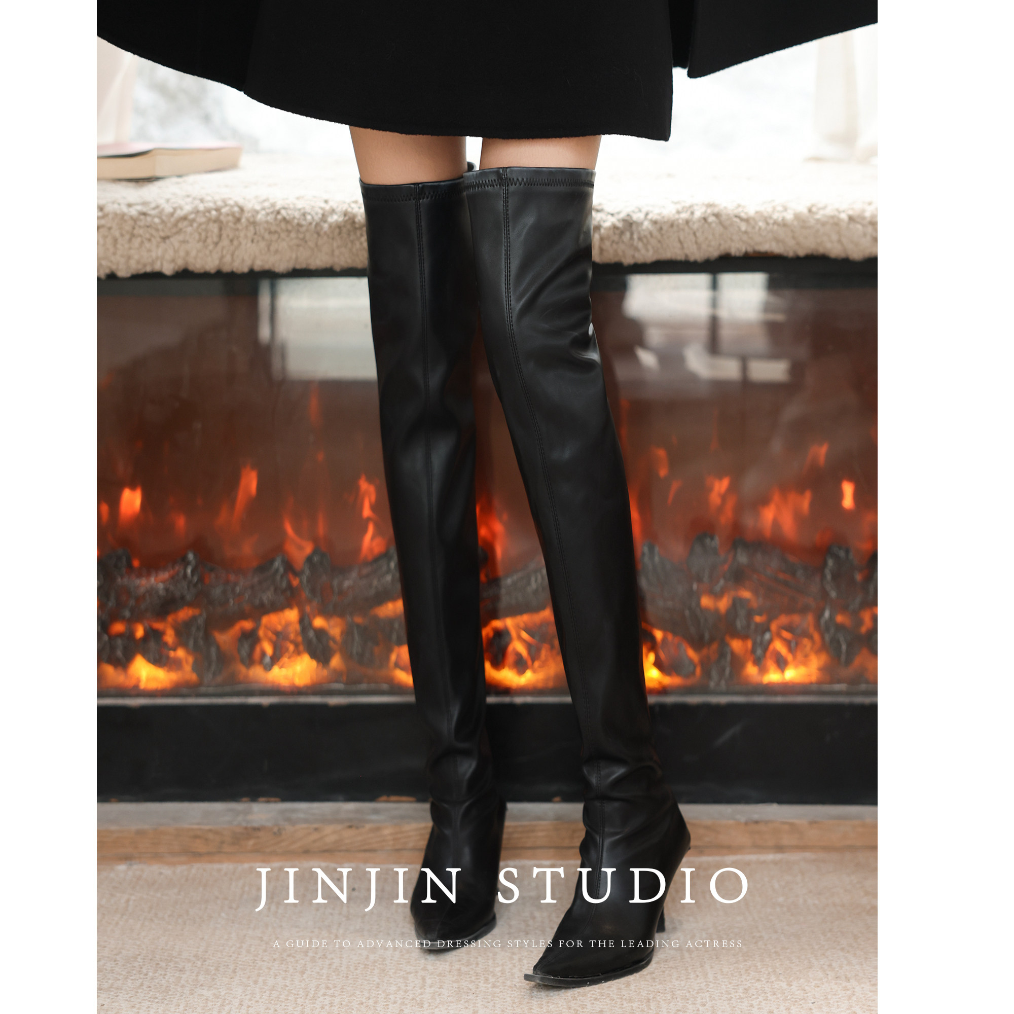 MD进进原创【长腿女神】2025新款时尚百搭高跟尖头大长腿长筒靴子,女鞋,骑士靴,淘宝优惠券,粉丝福利购,淘宝优惠卷